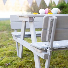 Kindersitzgruppe 'PICKNICK for 4' Outdoor +, mit Lehne, grau  Outdoor +