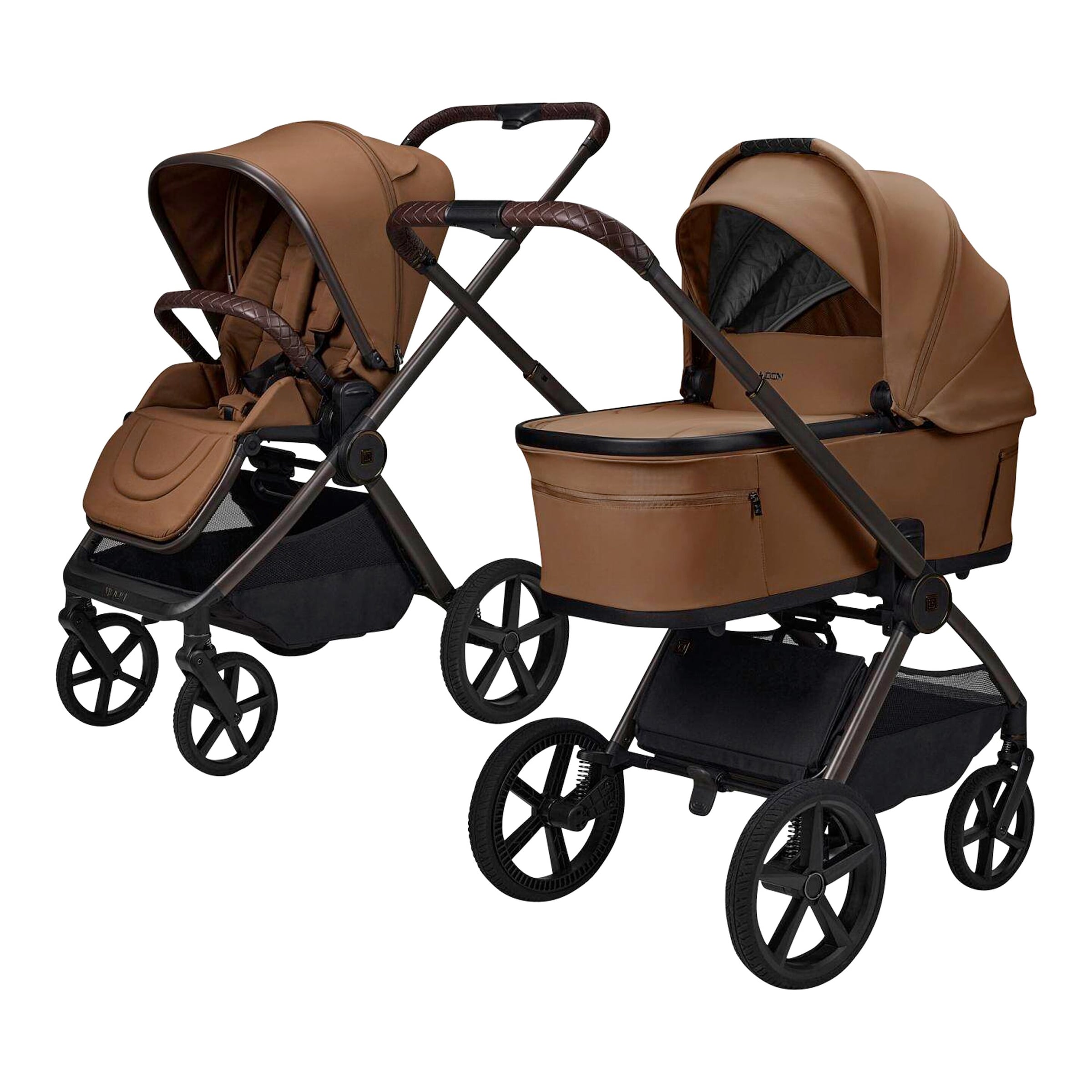 Moon Diamond Kombikinderwagen GIO FOLD Trio-Set inkl. Babyschale Cosmo 2.0 braun
