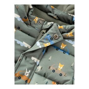 Steppjacke mit Kapuze Tiere Autos