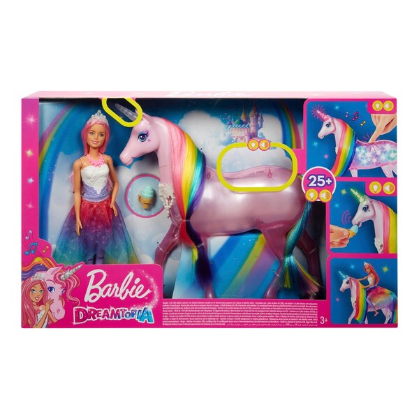 Barbie Dreamtopia Licorne Arc-En-Ciel Sons et Lumières
