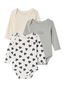 Bio-Kollektion: 3er-Pack Baby Schlupfbodys