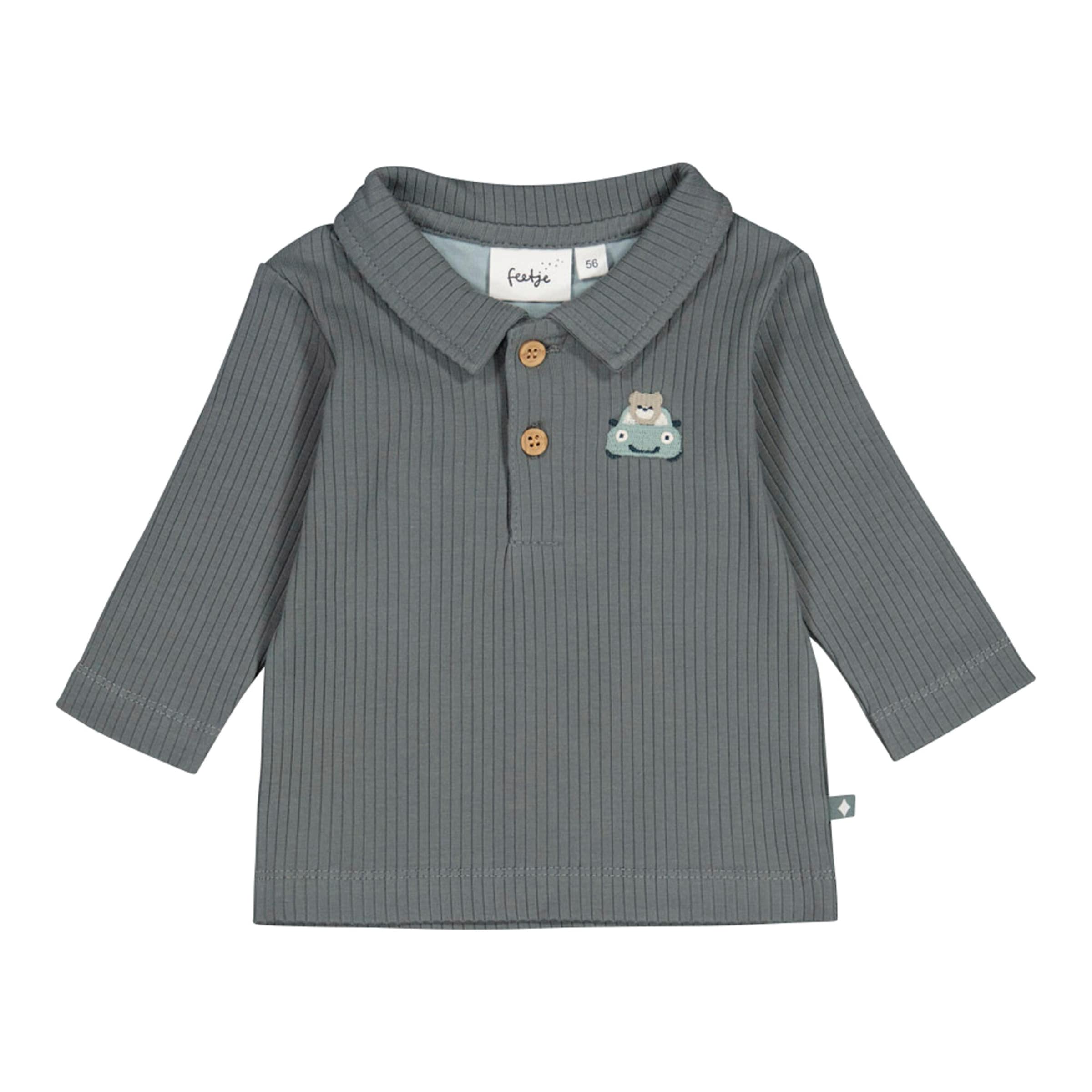 Feetje Poloshirt langarm Bär Auto Rippqualität