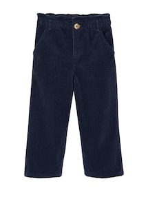 Weite Mädchen Cordhose mit Paperbag-Bund