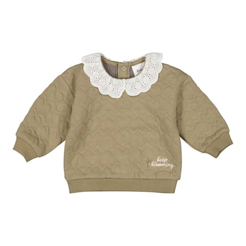 Sweatshirt mit Kragen Herzen gequiltet