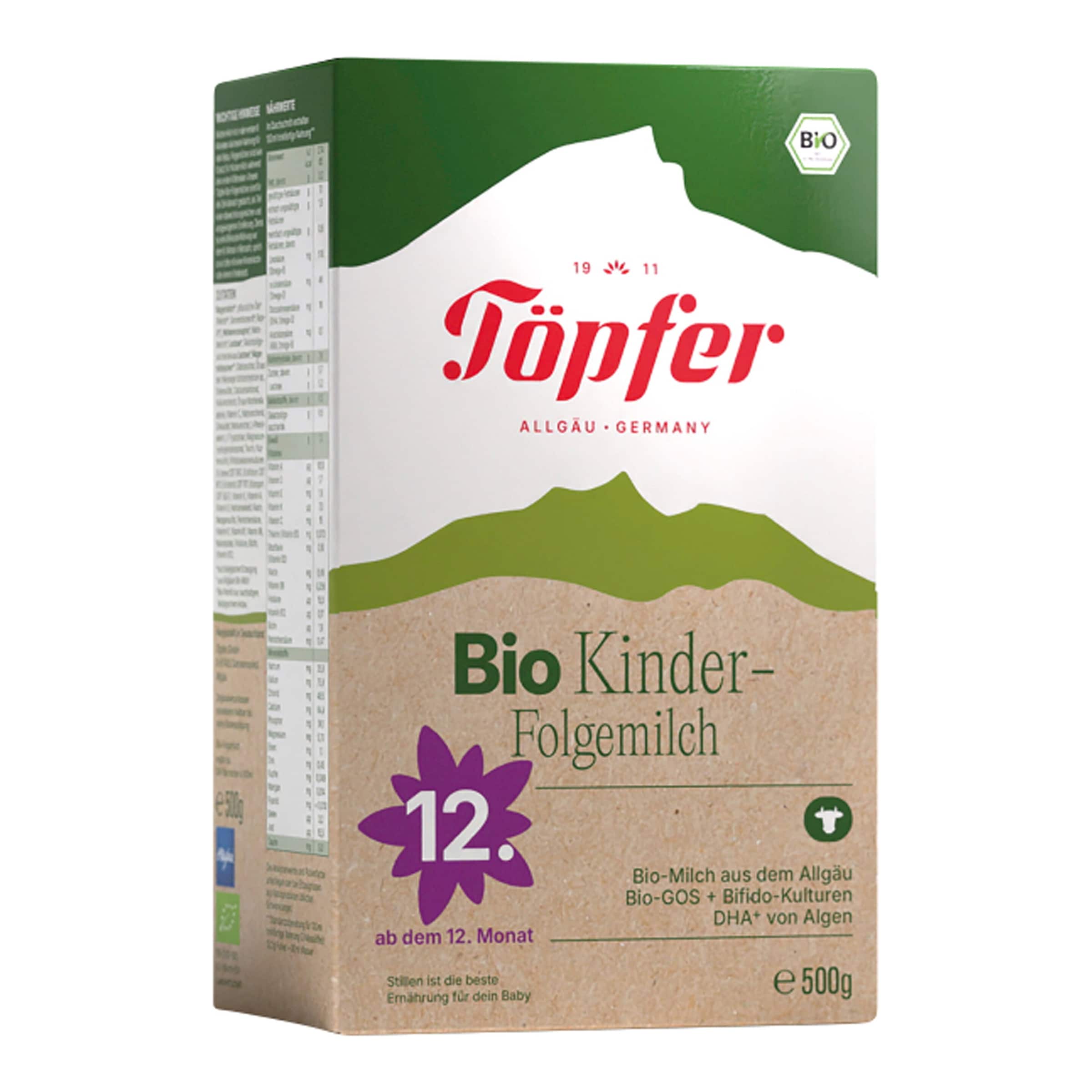 Töpfer 4er Pack Bio Kinder-Folgemilch 500 g