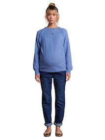 Ajourstrick-Pullover für Schwangerschaft und Stillzeit mit Knöpfen