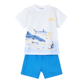 Ensemble 2 pièces T-shirt et short en molleton océan