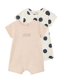 2er-Pack Kurzoveralls Baby, Bio-Baumwolle