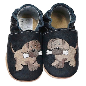 Krabbelschuhe Hund schwarz