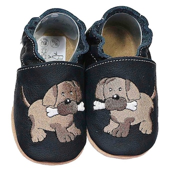 Krabbelschuhe Hund schwarz