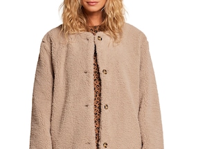Umstandsjacke mit Teddyfleece Mama-Tochter-Capsule, Futter mit Leo-Print