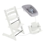 Produit Ensemble complet chaise haute évolutive avec kit nouveau-né light grey et kit bébé