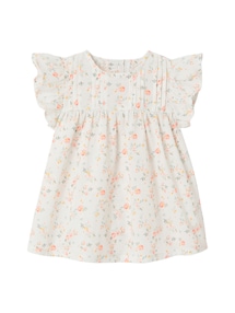 Baby Kleid mit kurzen Schmetterlingsärmeln, Zierfalten