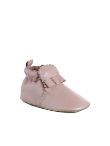 Festliche Baby Leder-Krabbelschuhe mit Schleife, Geschenkbox