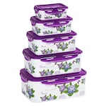 Set de boîtes à clic «Hortensia», 5 pièces