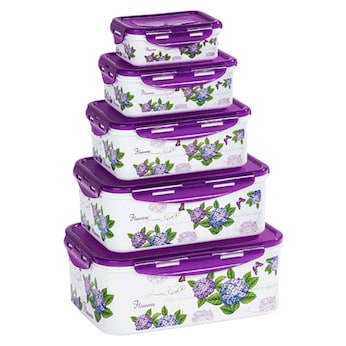 Set de boîtes à clic «Hortensia», 5 pièces