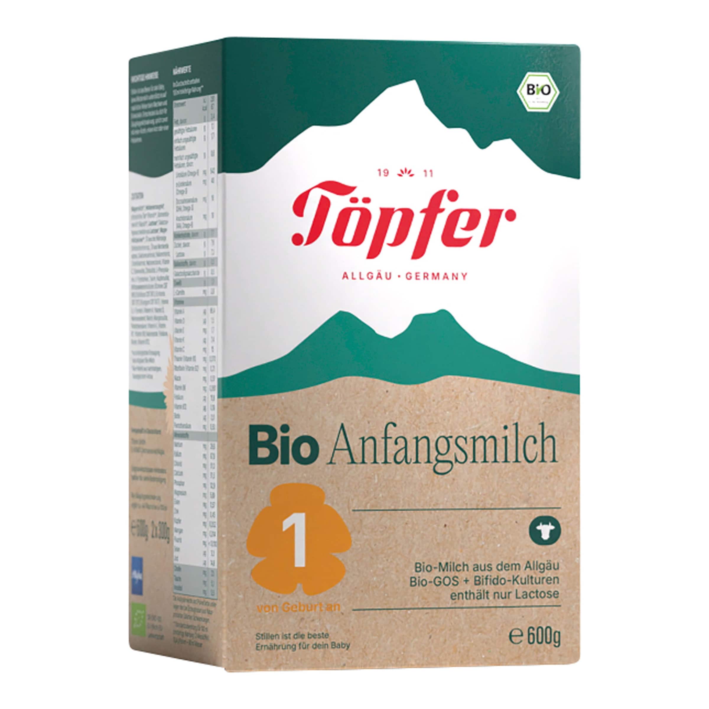 Töpfer 4er Pack Bio Anfangsmilch 1 600 g