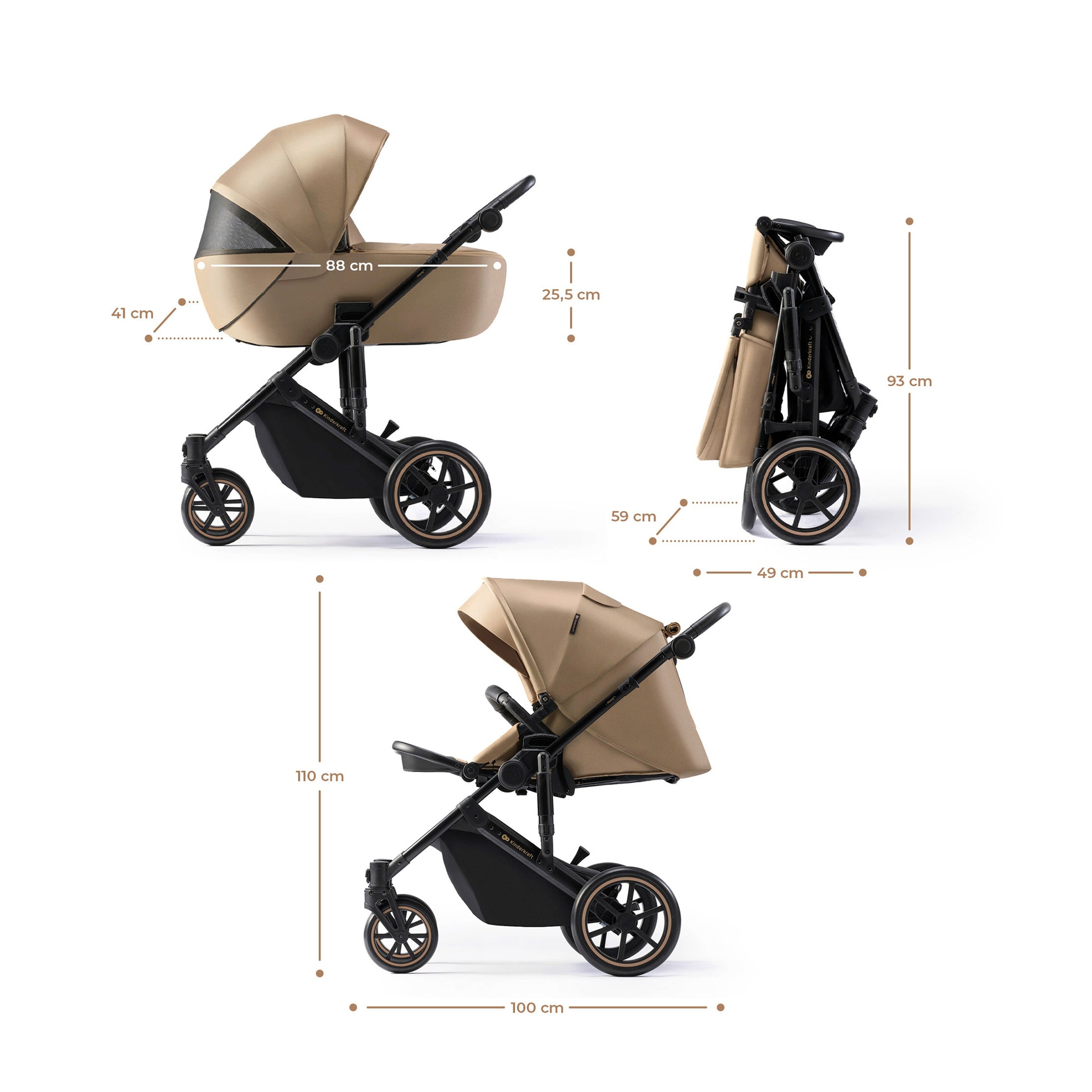 Kinderkraft Kombikinderwagen PRIME 2 2in1 beige