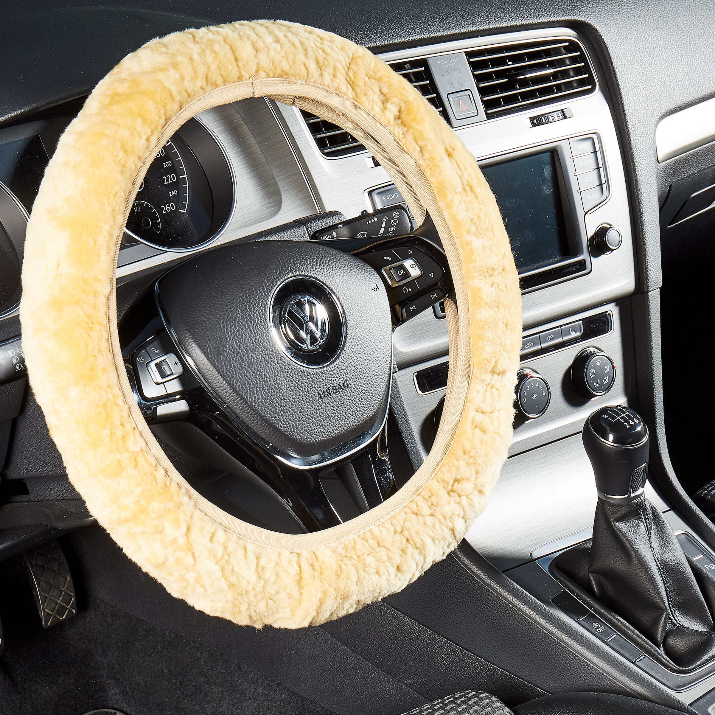 IWH 102712 Steering wheel cover Beige Sheep skin 350 x 350 x 40 mm
