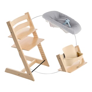 Ensemble complet chaise haute évolutive avec kit nouveau-né et kit bébé