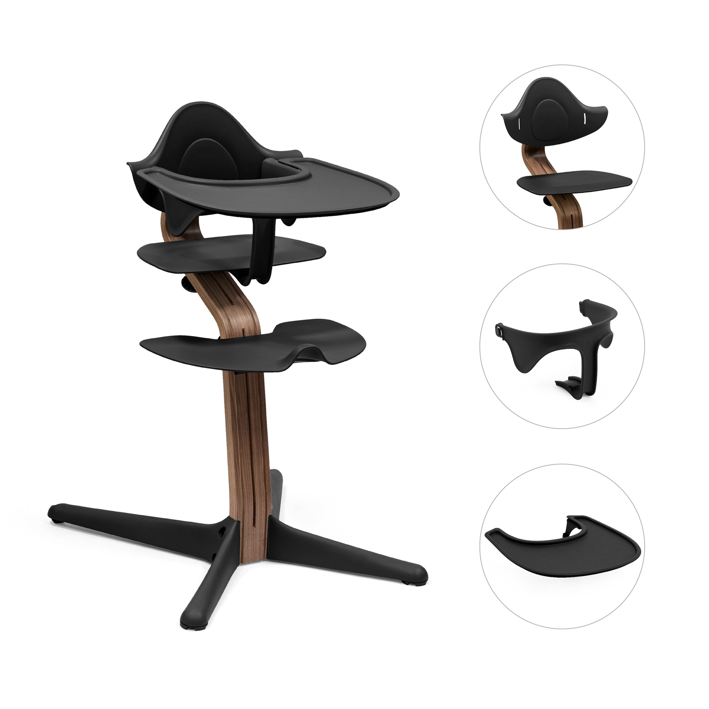 Stokke® Nomi Bundle Hochstuhl Walnuss inkl. Babyset und Tray