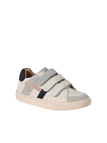Kinder Leder-Sneakers mit Klett und Kontrastdetails