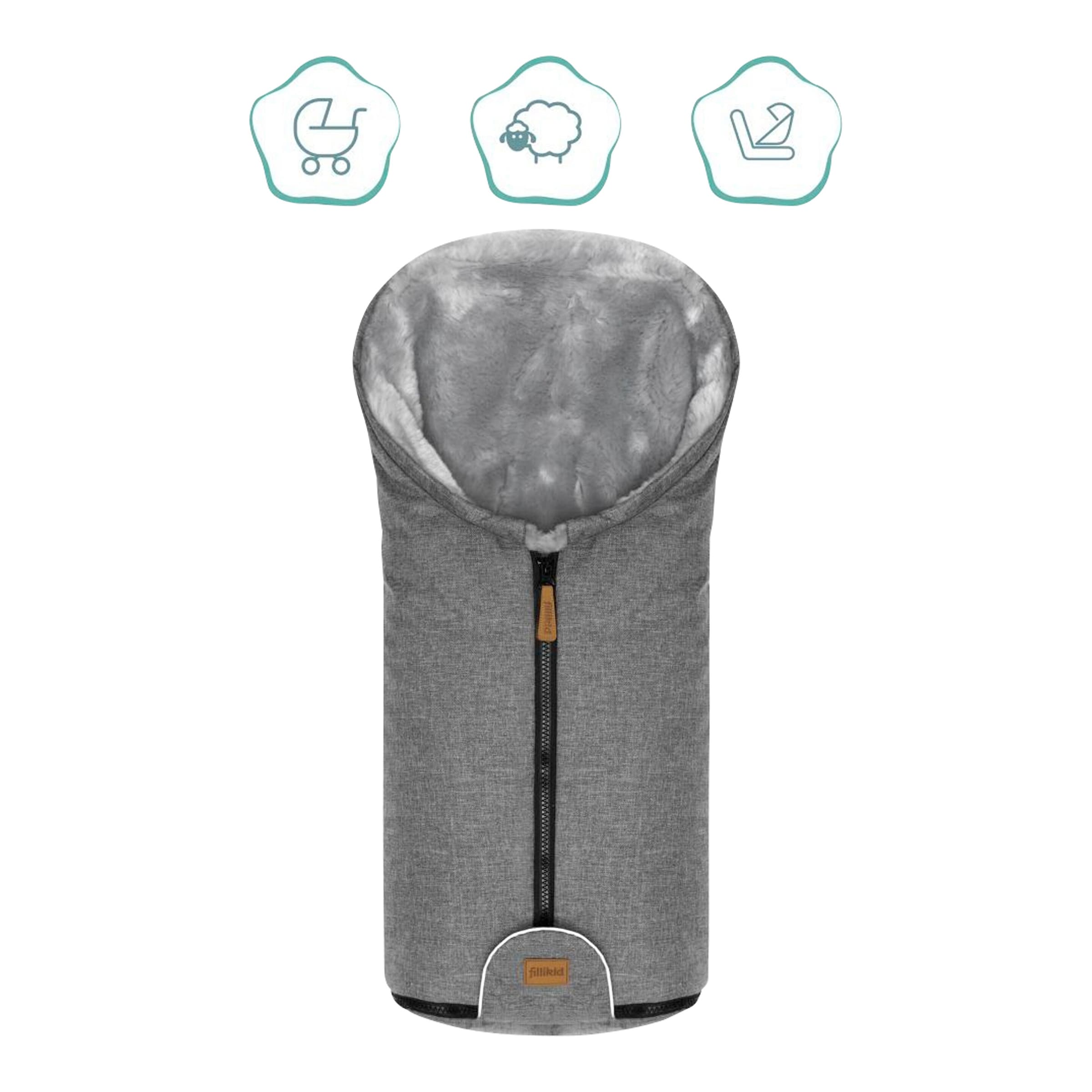Fillikid Winterfußsack Lammfell Pamir Alpina grau