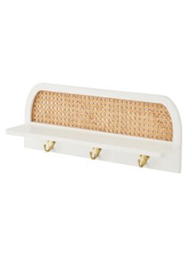 Wandgarderobe mit Rattan POESIE mit Ablage und 3 Kleiderhaken, Kinderzimmer