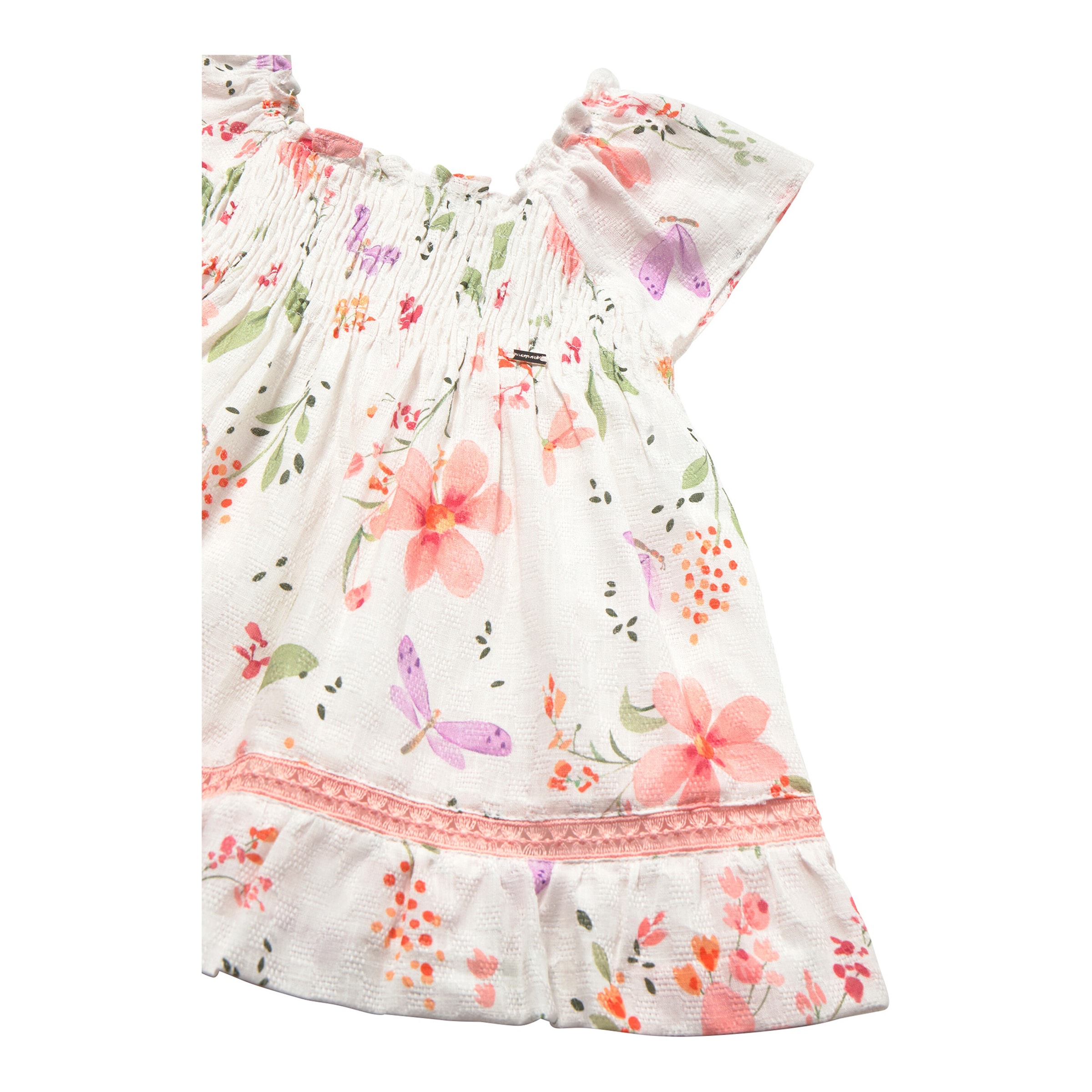 Kleid Flügelarm Blumen Libellen