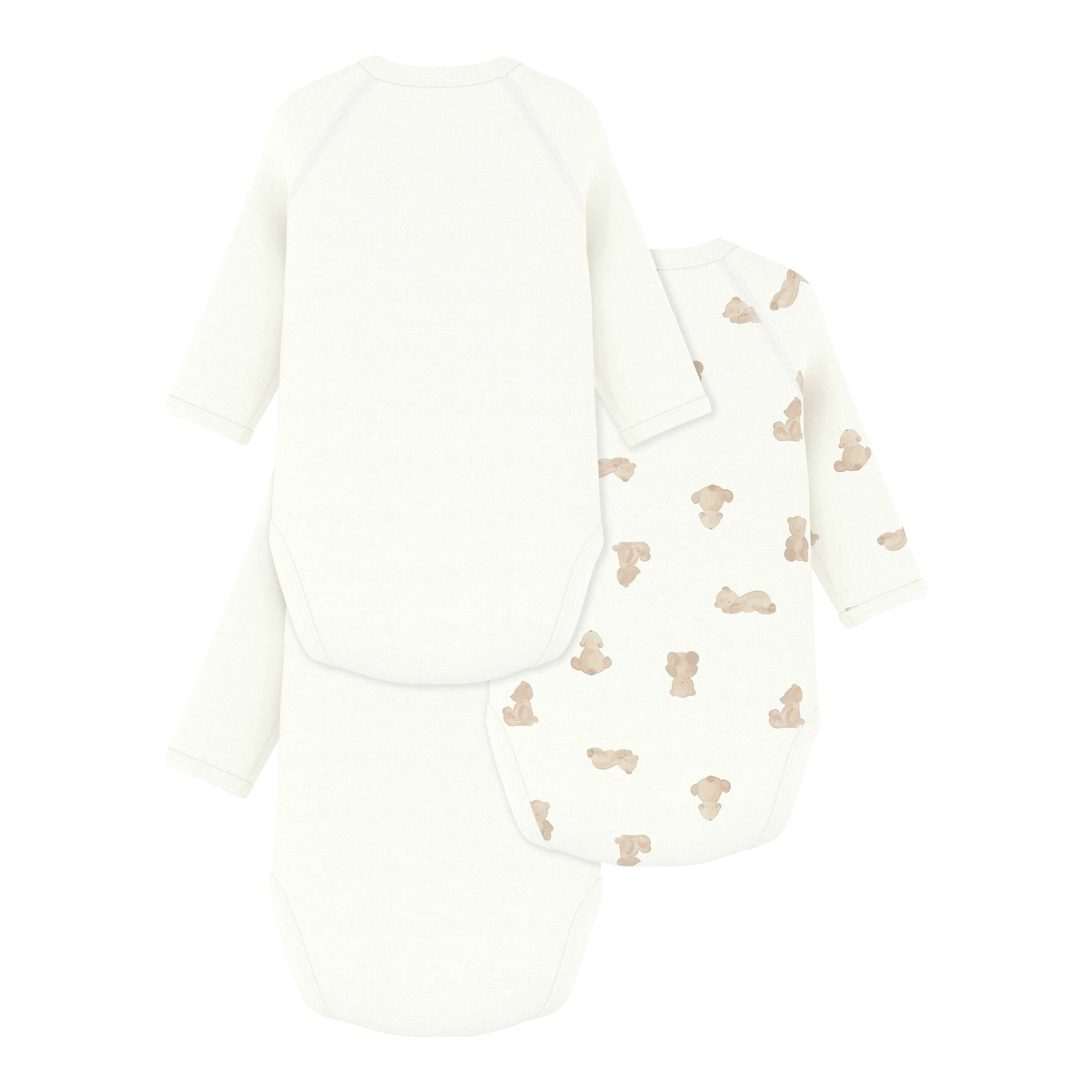 Petit Bateau 3er-Pack Wickelbodys Langarm Bären