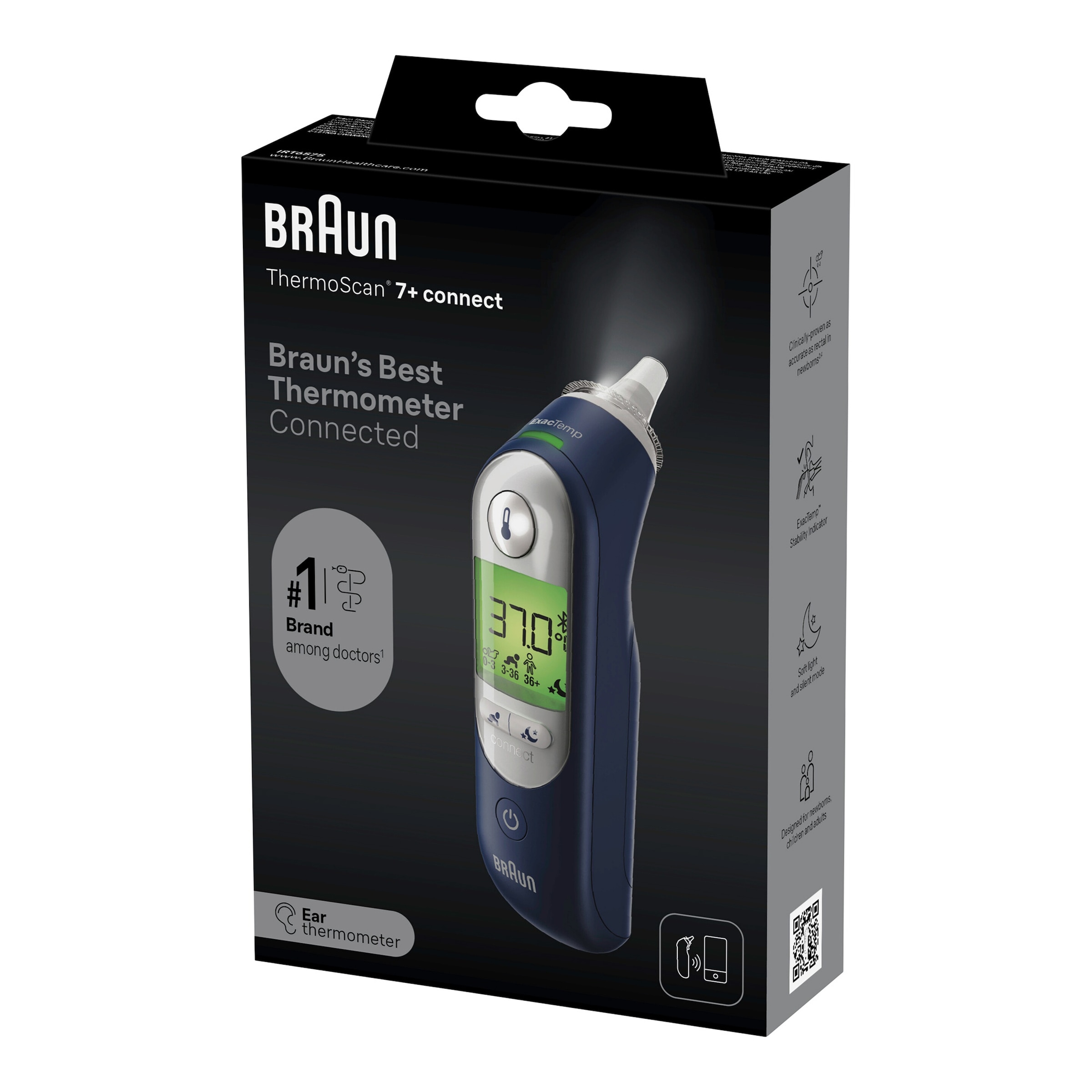 Braun Ohrthermometer ThermoScan® 7+ Connect IRT6575NWE
