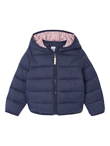 Mädchen Steppjacke mit Kapuze, Recycling-Polyester, Übergangsjacke