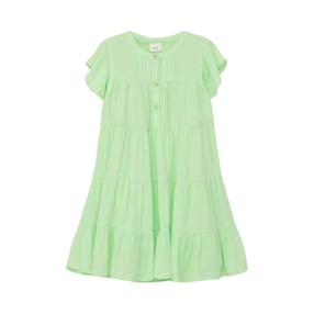 Robe crêpe à manches volantées