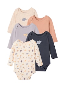 5er-Pack Baby Schlupfbodys mit Tiermotiven PETIT BATEAU