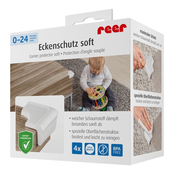 Reer - Kantenschutz Soft 2er Pack zum Kleben je 100 cm - Weiß