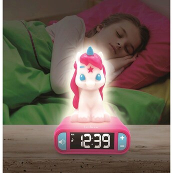 Wecker mit 3-D-Nachtlicht - Einhorn