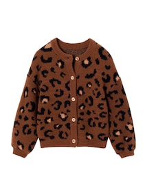 Flauschige Mädchen Strickjacke mit Tiermotiven