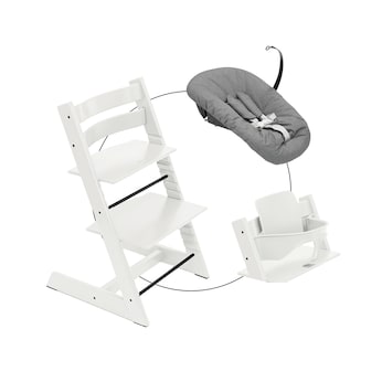 Ensemble complet chaise haute évolutive avec kit nouveau-né Deep Grey et kit bébé