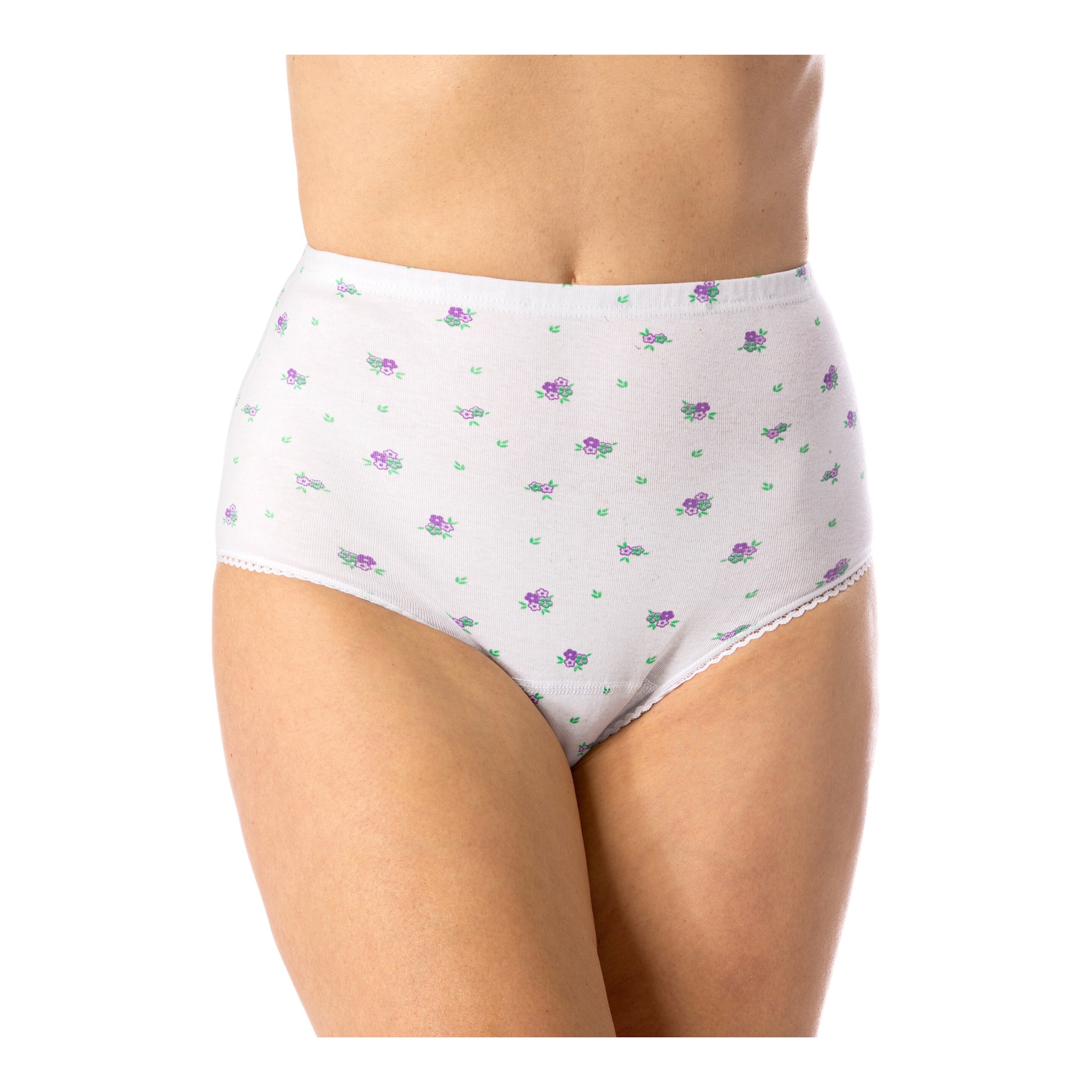 Inkontinenzslip Damen "Blumen" weiss M