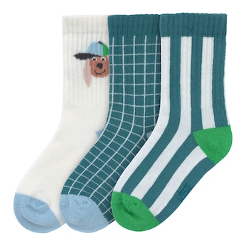 Lot de 3 paires de chaussettes chien rayures