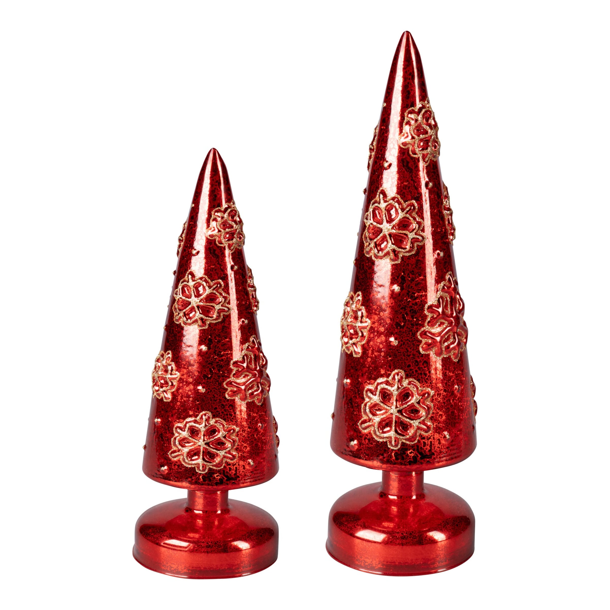 LED-Glas-Tannenbaum-Set, 2 Stück