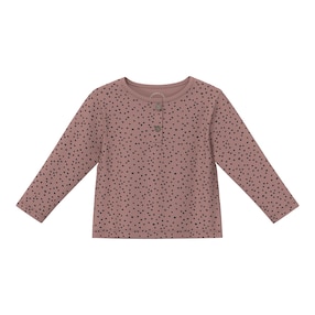 Henley-Shirt langarm Punkte Rippqualität
