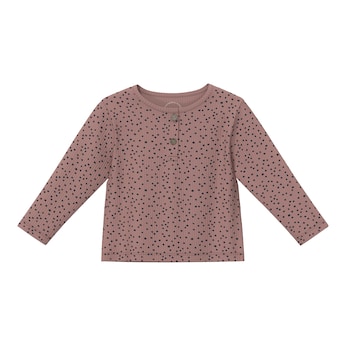 Henley-Shirt langarm Punkte Rippqualität