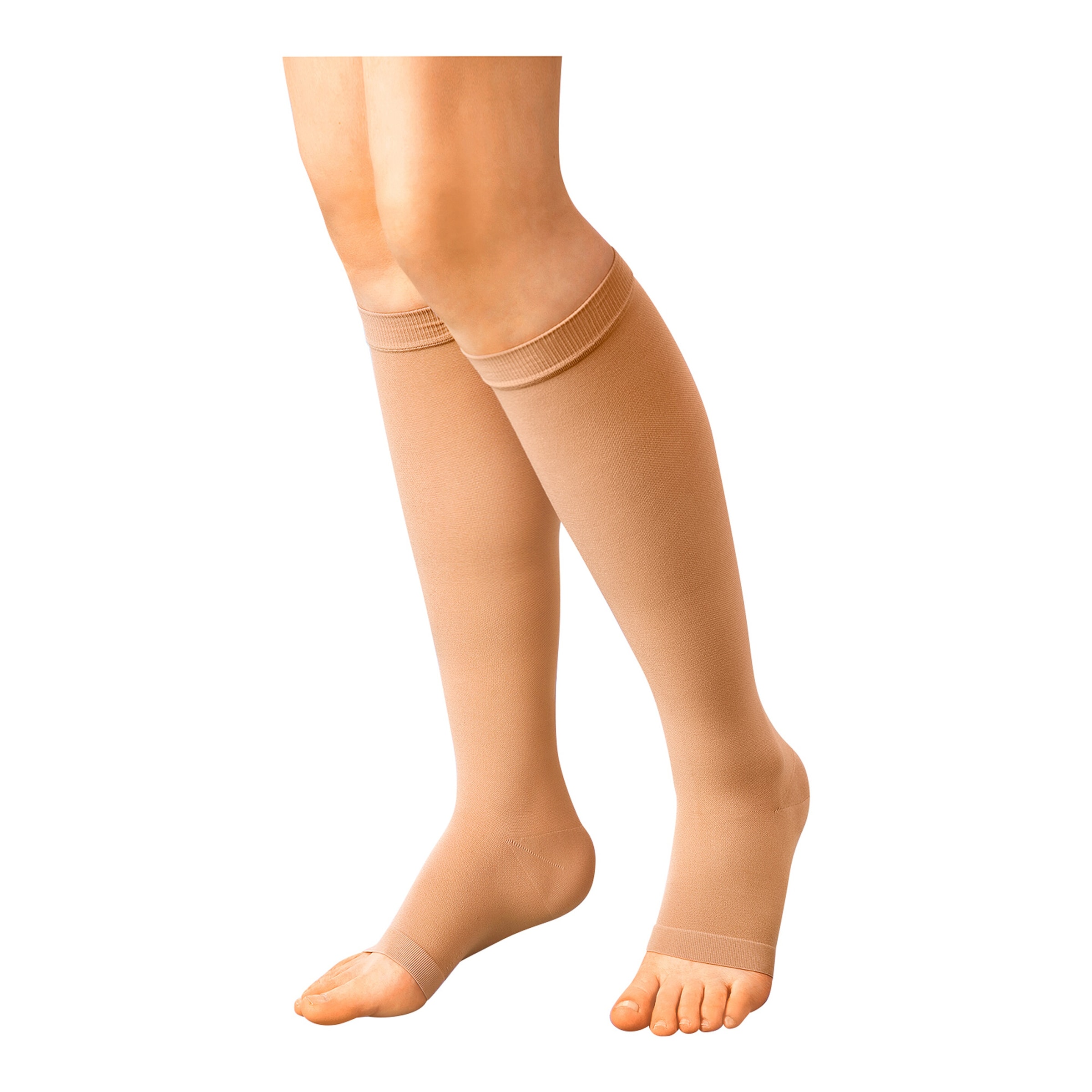 Stützstrümpfe mit offener Fußspitze beige 1