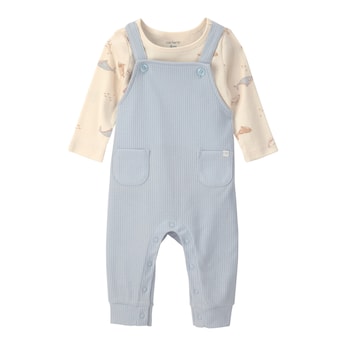 2-tlg. Set Shirt langarm und Latzhose Wale Rippqualität