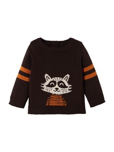 Baby Strickpullover mit Waschbär