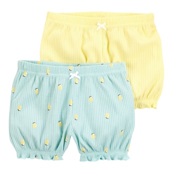 Lot de 2 shorts citrons matière côtelée