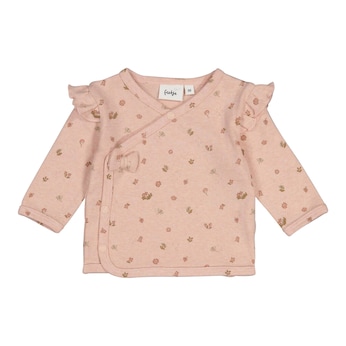 Ajour-Wickelshirt langarm Blumen Rüschen