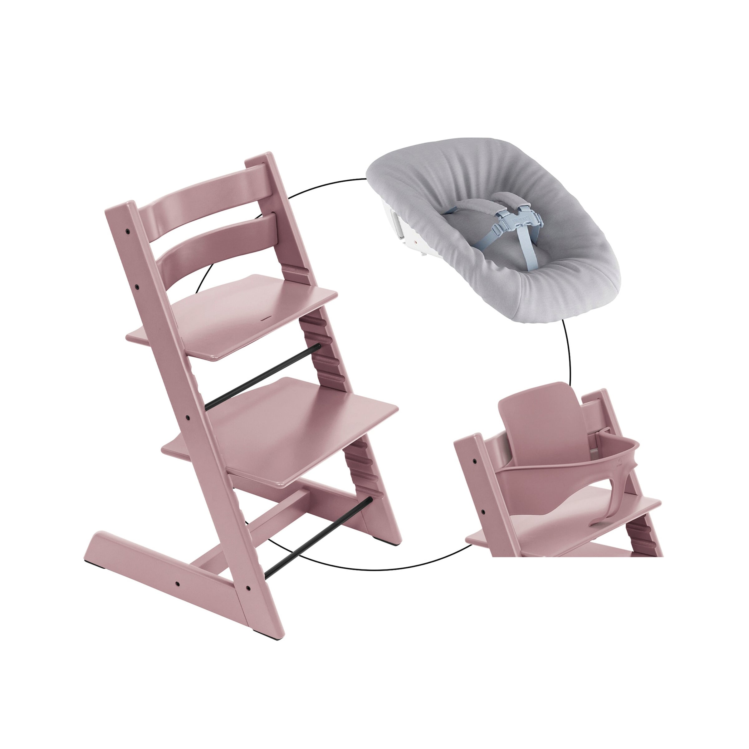 Stokke® Tripp Trapp® Bundle Treppenhochstuhl inkl. Newbornset Light Grey & Babyset