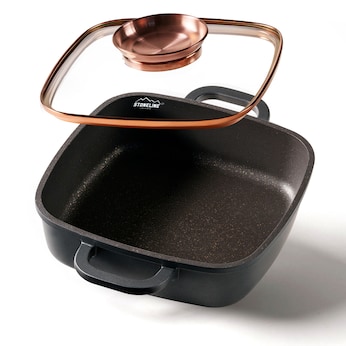 STONELINE Servierpfanne Eckig 20 cm Roségold | mit Deckel